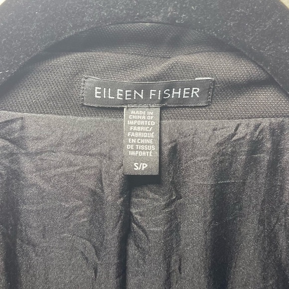 Eileen Fisher Women’s Black Tencel Open Front oversized Blazer Jacket Size S/P - Picture 4 of 9